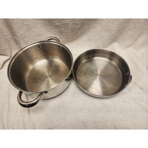 Stansport Cook Pans Camping Backpack Stainless Steel Lot 2 No Lids No Handle
